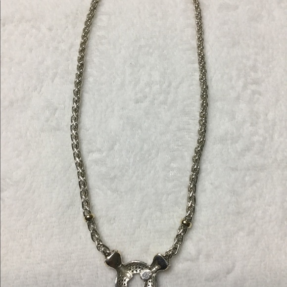 NEW 925 S.S. and gold necklace and earrings set - Picture 3 of 4